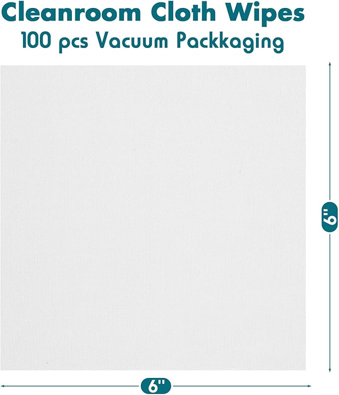 100 Pcs Cleanroom Cloth Wipes Microfiber Lint Free Cloth Disposable Clean