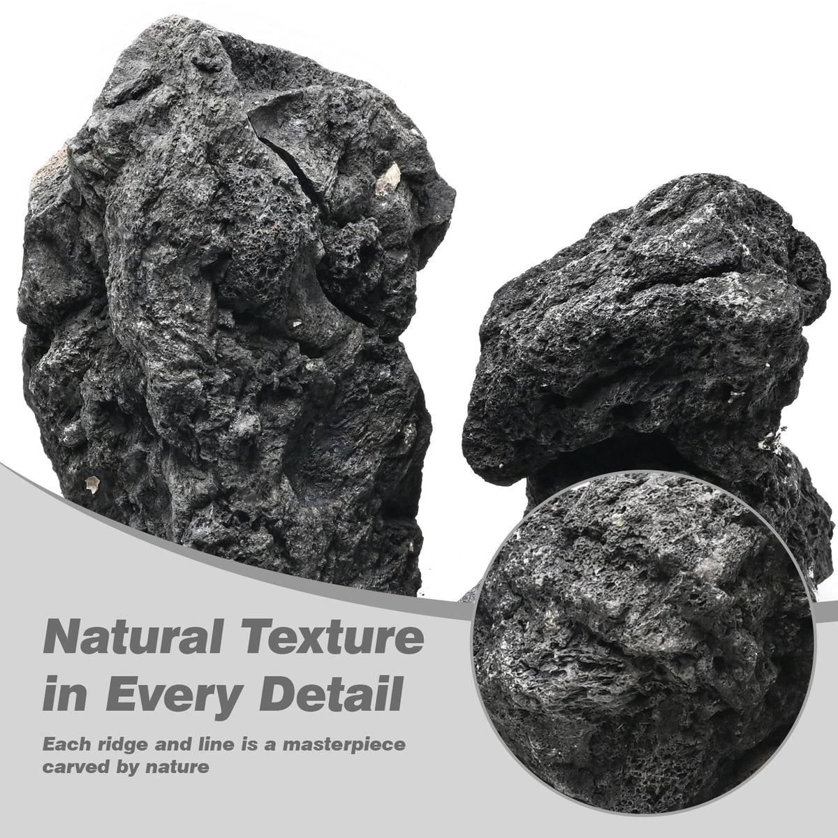 Black Lava Rocks 10lb Natural Volcanic Stones for Aquarium Fish Tank Fire Pit Succulent Planters Bonsai Garden Aquascaping Decor,6-8 Pcs 4-7 inches