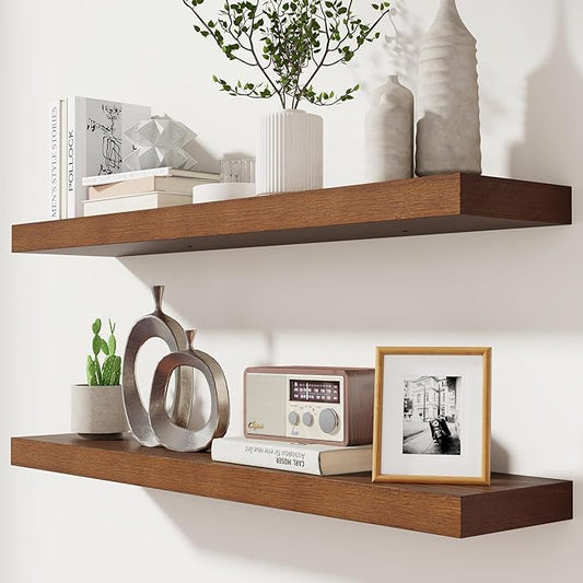 fuqing Rustic Floating Shelves for Wall, 36 Inch Floating Shelves Set of 2