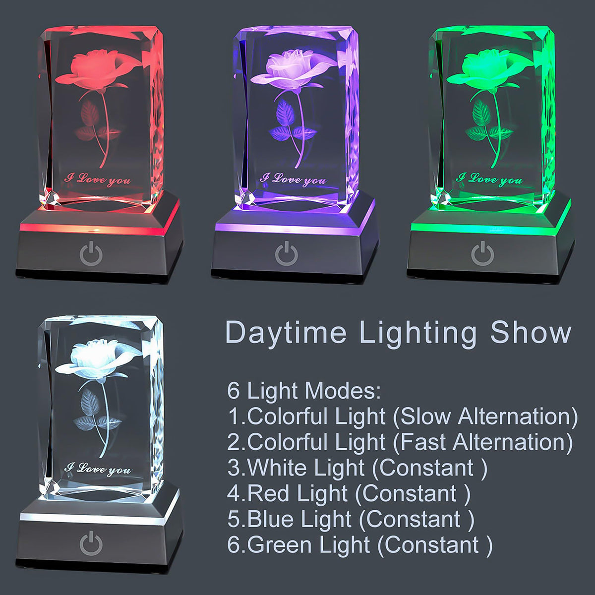 hochance 3D Rose Crystal Nightlight,Perfect Mothers Day Gifts for Wife Her Mom from Daughter Husband Son，Mother's Day Ideas Unique Anniversary Birthday Decolamp Presents