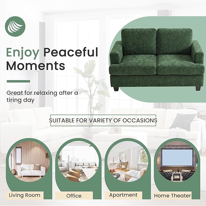 YOUDENOVA Sofa, 63” Comfy Loveseat Sofa