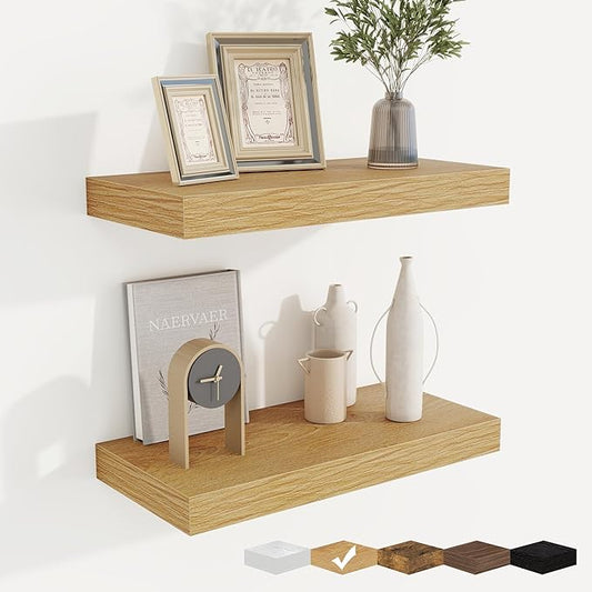 fuqing Floating Shelves for Wall, Wall Mounted Wood Floating Shelf