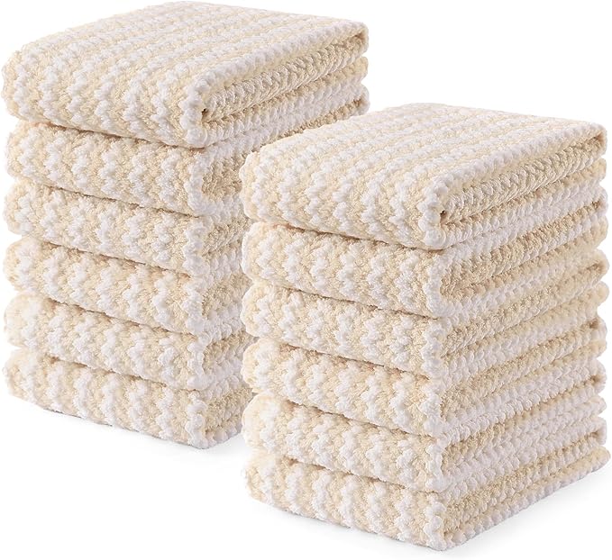 Homaxy Kitchen Towels, Ultra Soft and Absorbent Dish Towels, Reusable Fast