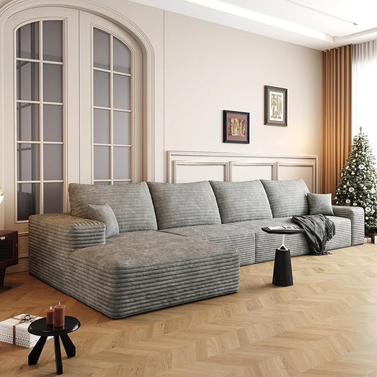 136" Sectional Couches for Living Room Cloud Couch Sofa
