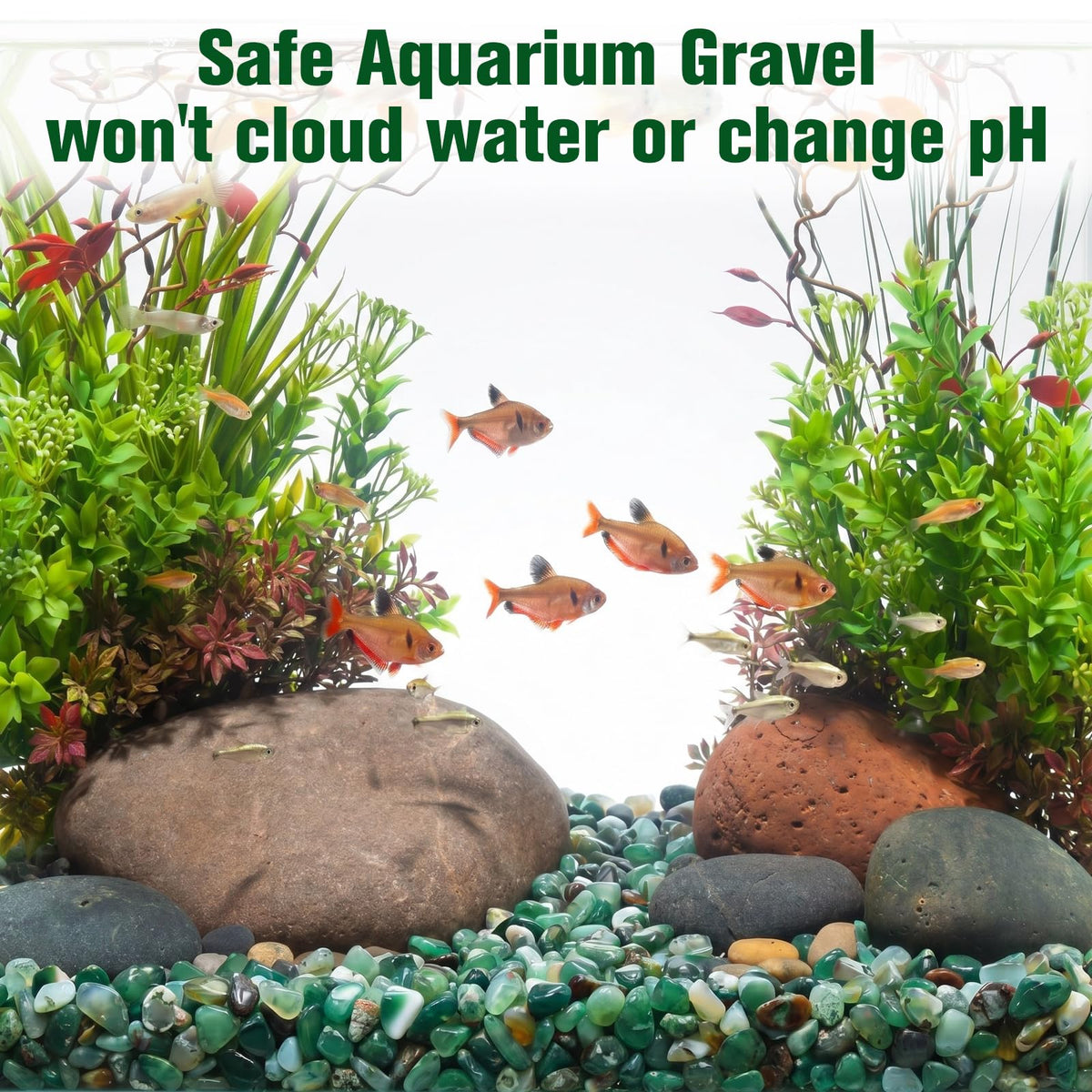 Halatool 8LB Green Agate Stones 0.35"- 0.6" Aquarium Gravel for Fish Tank Natural Landscaping Pebbles Decorative Polished Stones for Plants Home Decor DIY Handmade & Vase Filler