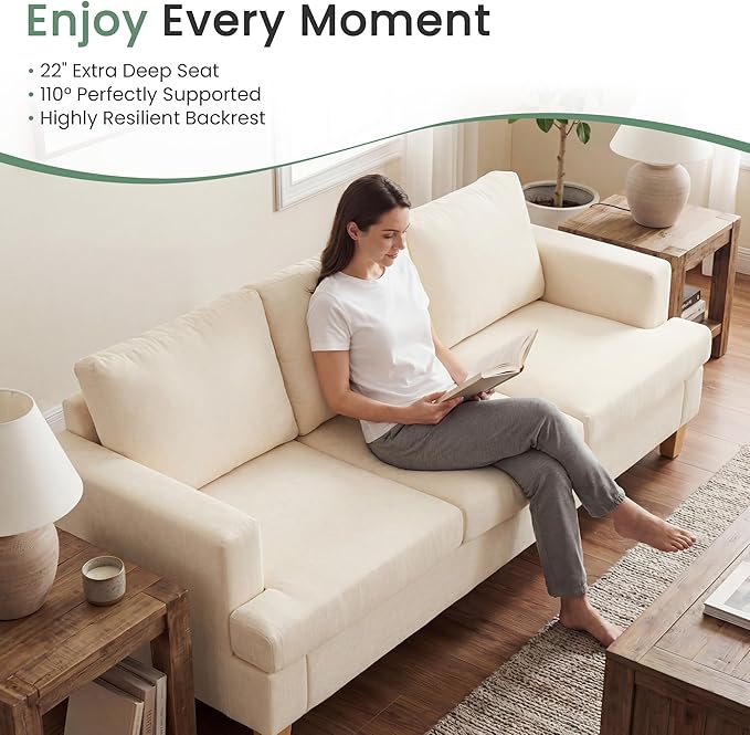 YOUDENOVA 2 Piece Set Comfy Sofa Couch, 2 3-Seater Sofa