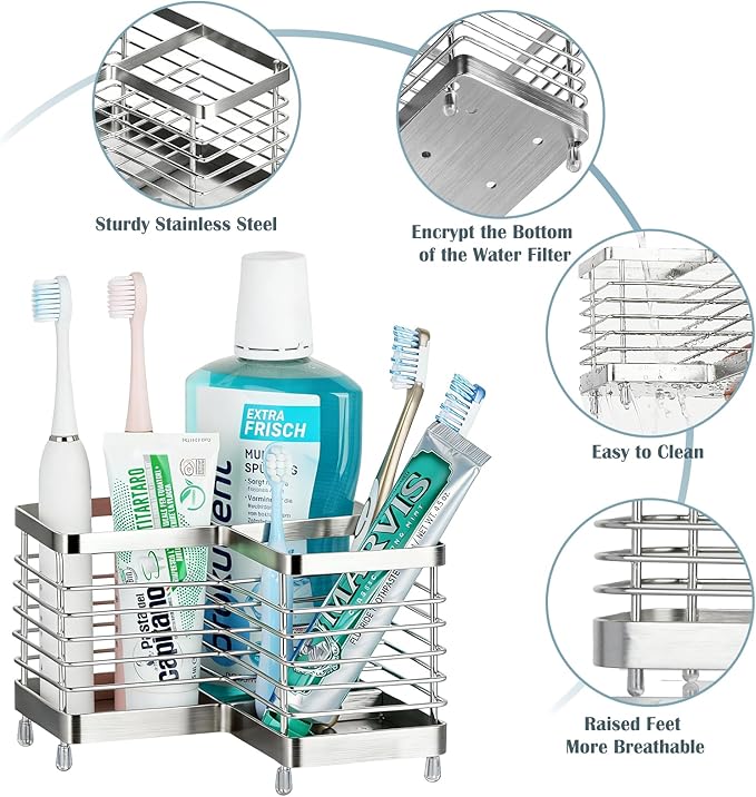 MYITYARD Toothbrush Holders for Bathrooms, Stainless Steel Electric Toothbrush
