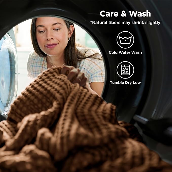 Bedsure Cooling Cotton Waffle Full Size Blanket