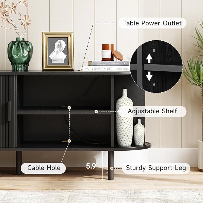 ONBRILL 70.8" TV Stand with Power Outlet