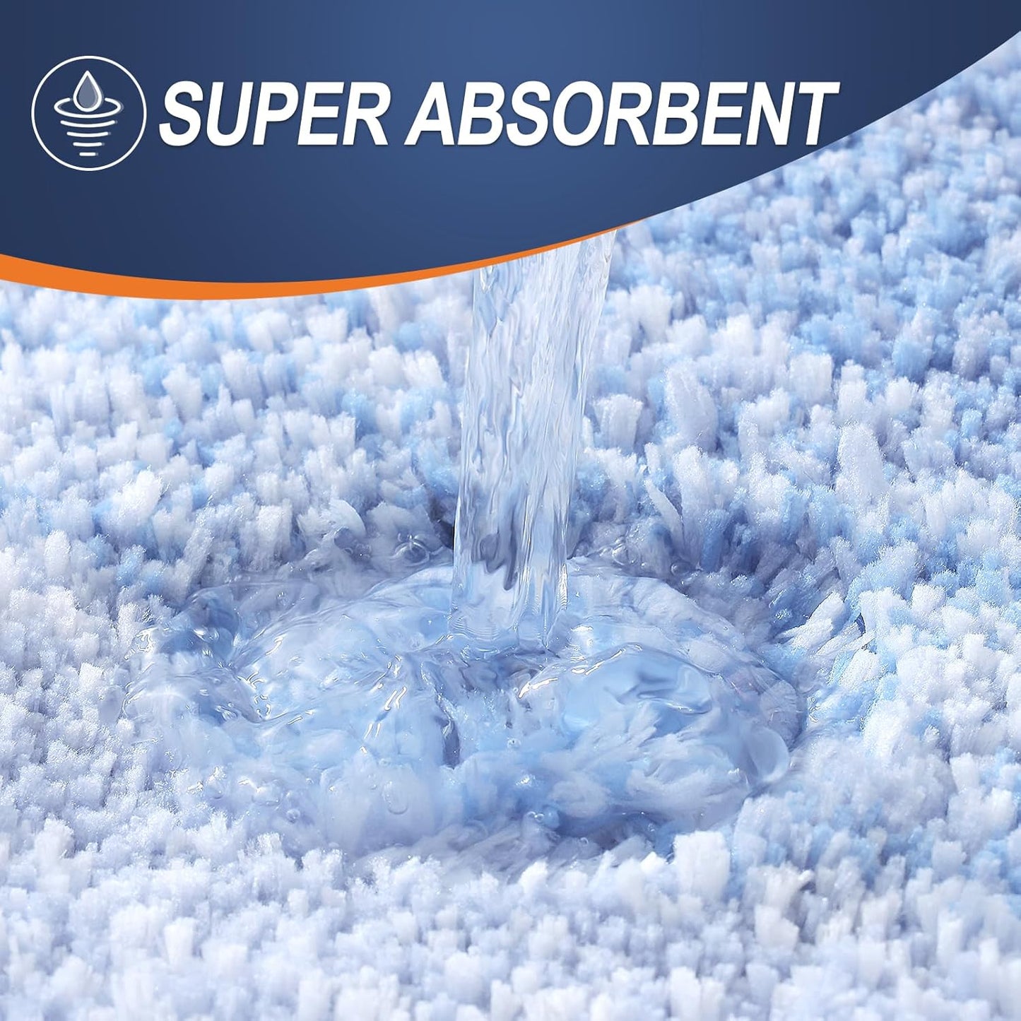 OLANLY Large Bath Rugs - Extra Soft Microfiber, Quick-Dry, Rubber Backing | 45x27, Light Blue
