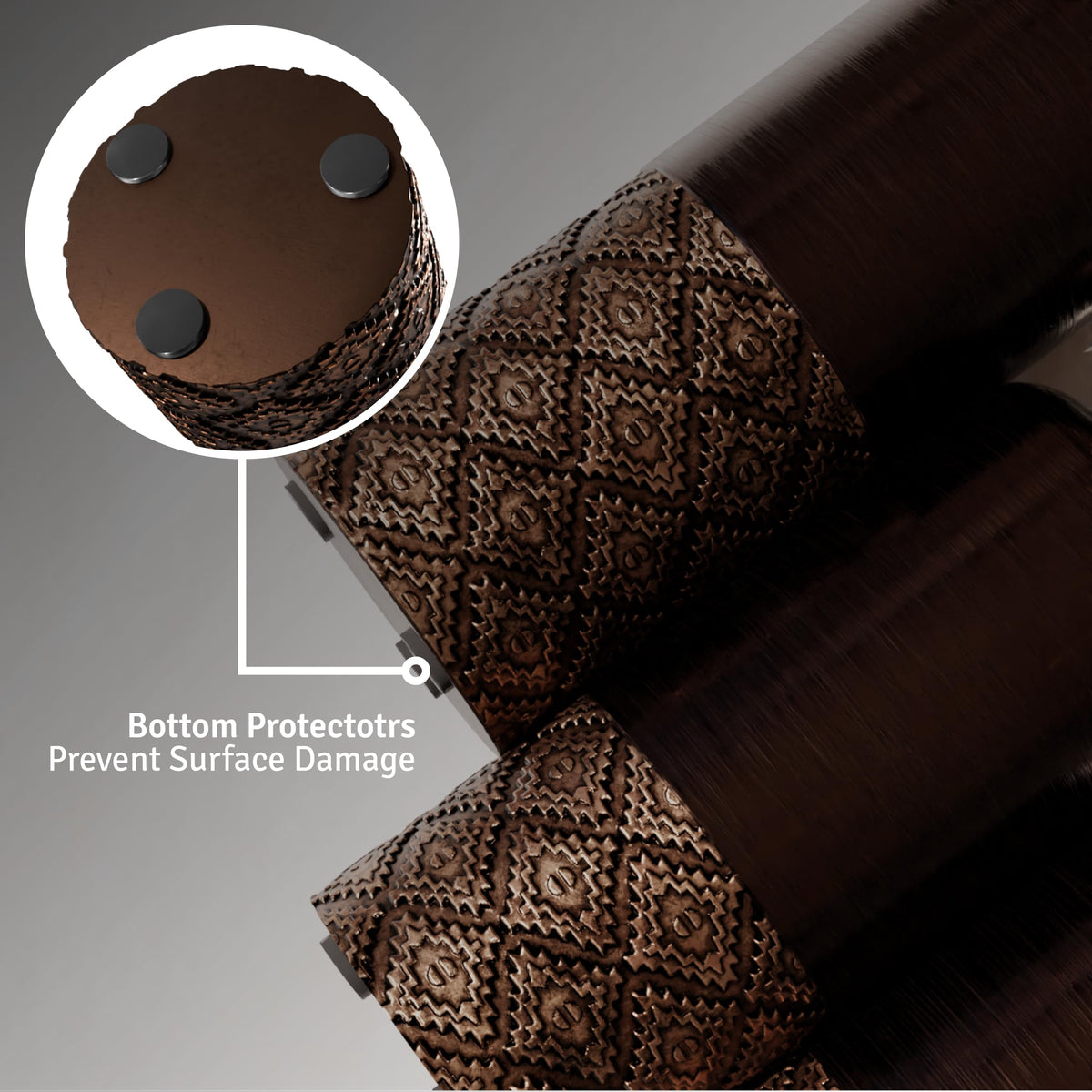 Creative Scents Dublin Brown Vases - Set of 3 Vases - Table Centerpieces for Dining Room, Kitchen Décor, Home Decor for Your Living Room, Dining Room, Bedroom, Office, Entry Table or Shelf Decor