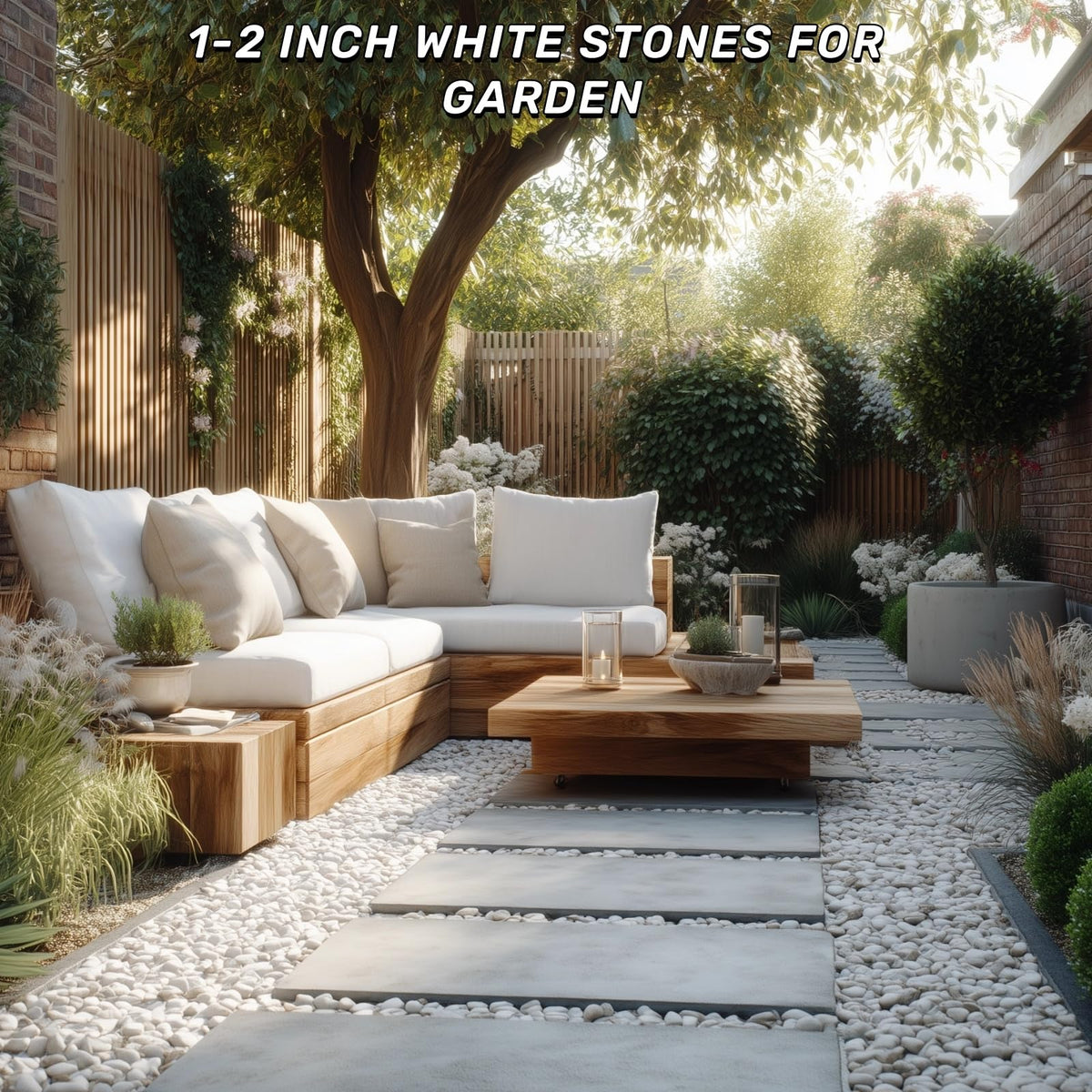 NUPICK 16lb White River Rocks for Outdoor Landscaping, 1-2 Inch Pebbles for Indoor Plants, Natural Polished Aquarium Gravel, Decorative Rocks for Succulent, Garden, Vases Fillers, Bird Baths