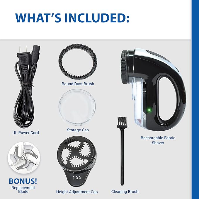 Fabric Shaver with Rechargeable Battery | Bonus Replacement Blade Included |