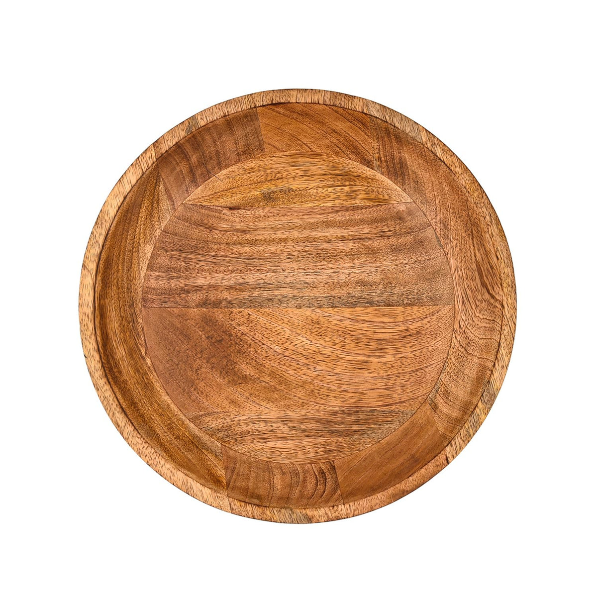 Mahasu Fruit Bowl Mango Wood Elevated Decorative Serving Bowl | Natural Wooden Centerpiece for Kitchen & Dining (12" x 12" x 4.75")