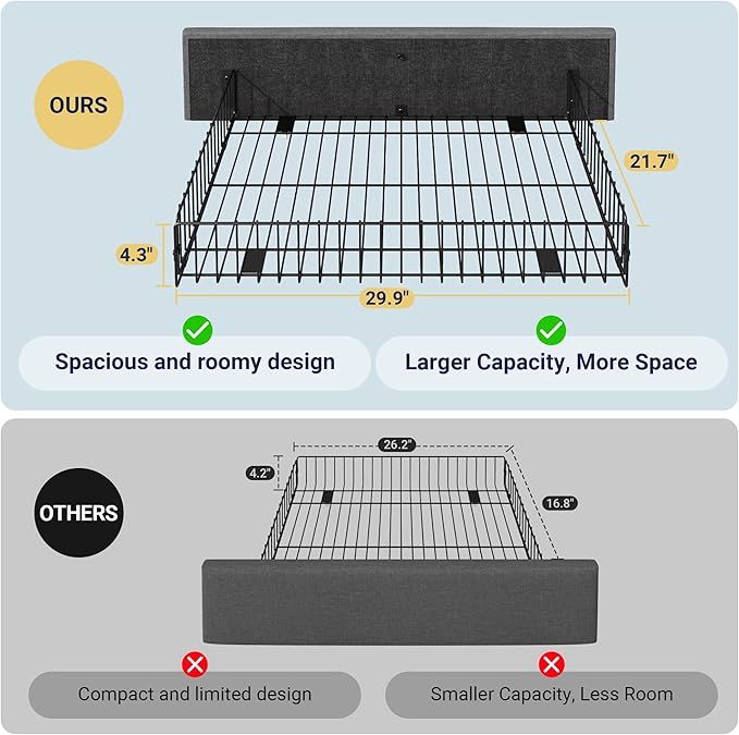 Allewie Upholstered King Size Platform Bed Frame