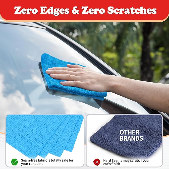 FIXSMITH Shop Towels, Microfiber Cleaning Cloth Bulk, 24 Pack Microfiber Towels