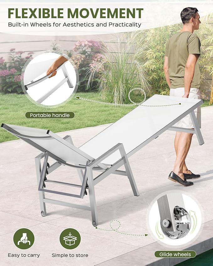 Vexwalx Patio Chaise Lounge Outdoor