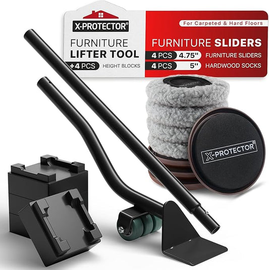 X-Protector Multi-Surface Furniture Sliders & Furniture Lifter Tool Set