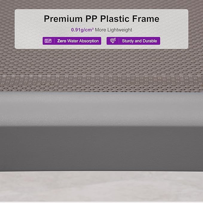 PURPLE LEAF Patio Chaise Lounge Chair Set Outside Aluminum Plastic Stackable