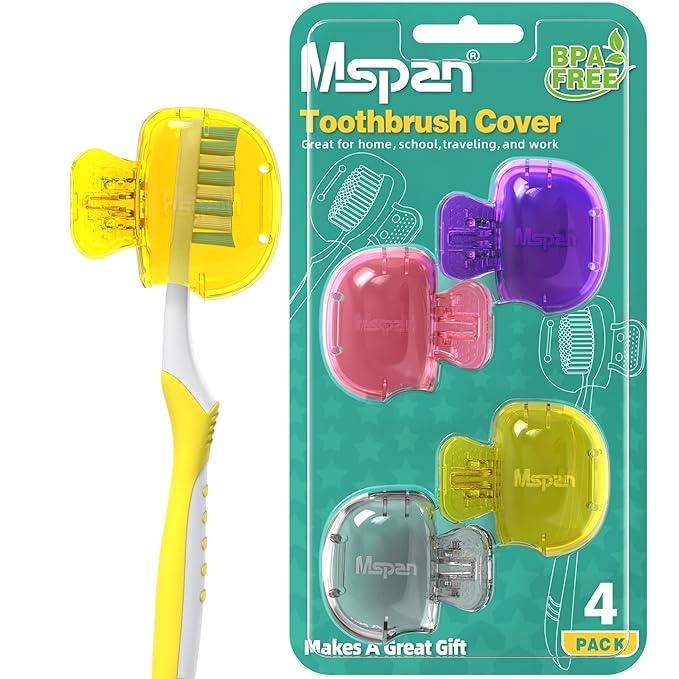 Mspan Toothbrush Head Cover Cap: Tooth Brush Protector Clip Compatible