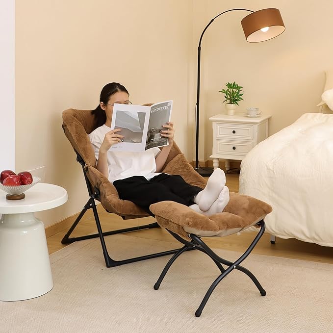 15" Folding Ottoman, Foldable Footrest Stool, Small Foot Stool