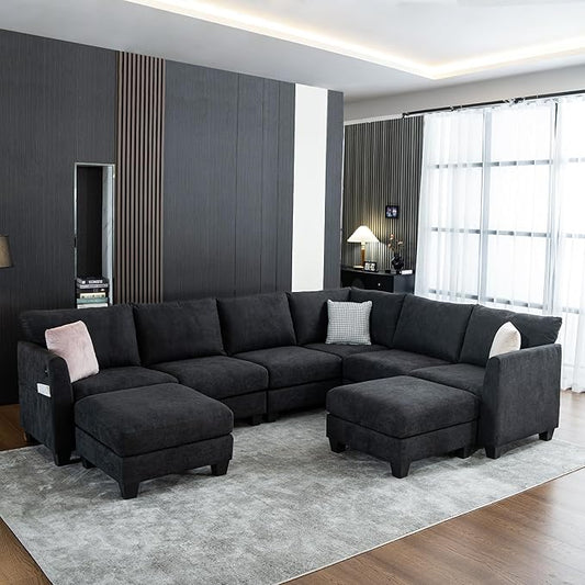 122.8" Large Sectional Couches for Living Room, 6 Seater L Shaped Modular