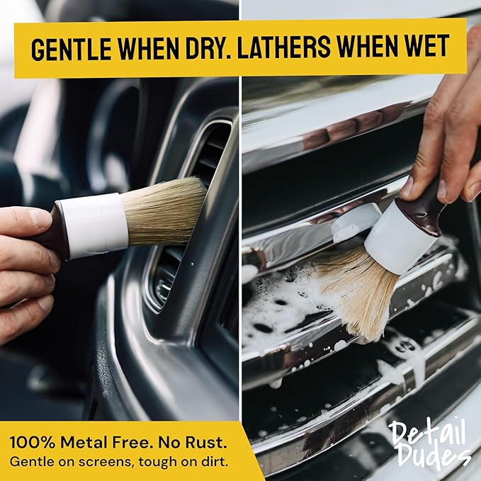 Soft Boar Hair Car Detailing Brush Set