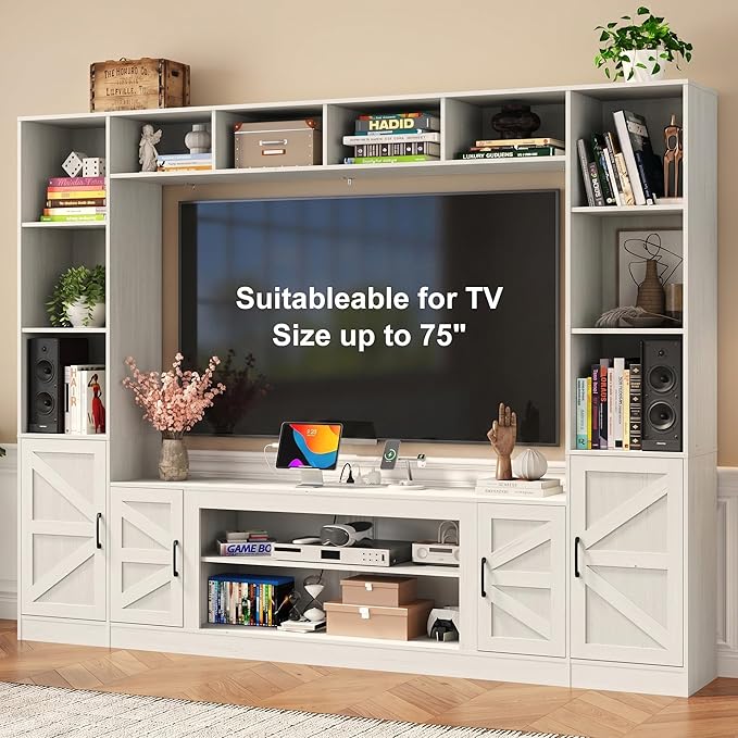 103" TV Stand for TVs up to 75", Wall Unit Multifunctional Entertainment Center