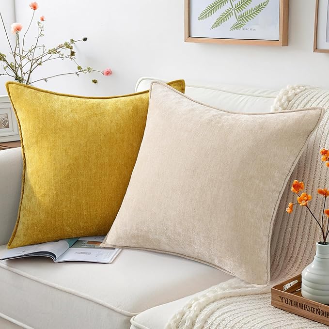 decorUhome Summer Couch Throw Pillow Covers 18x18 Set of 2, Decorative Soft