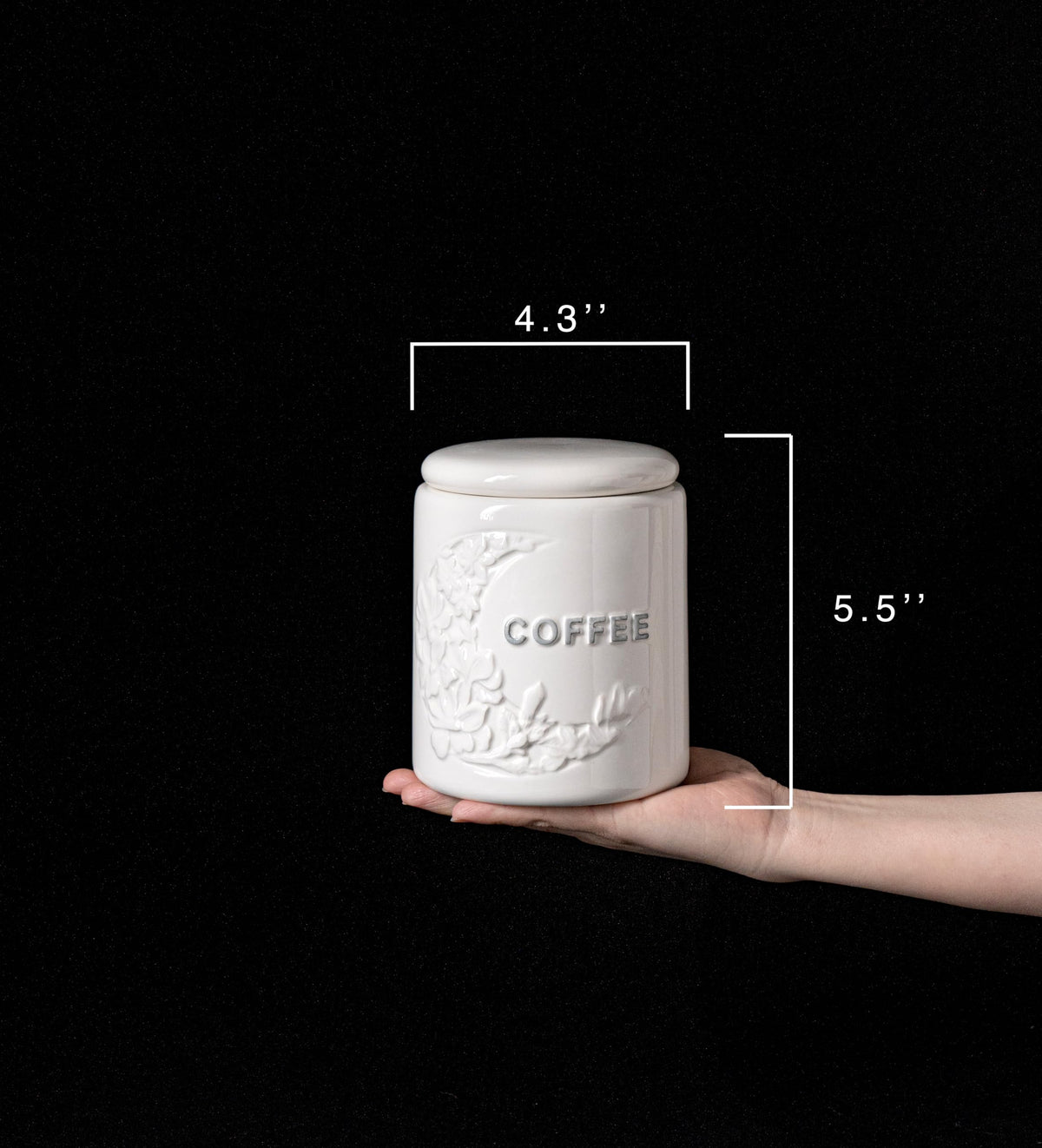 TAWCHES Wing Petal Ceramic Canisters Sets For The Kitchen Canisters For Countertop Set of 3 Airtight Coffee Canisters For Ground Coffee Sugar Container Tea Storage Jars With Lids