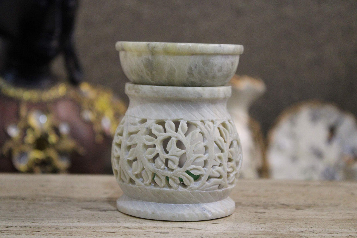 Marble Soapstone Incense Stick Burner | Candle Stick Holder | Tea Light Burner with Marble Soapstone Candle Aroma Burner | Oil Diffuser | Tea Light Holder | Wax Burner.