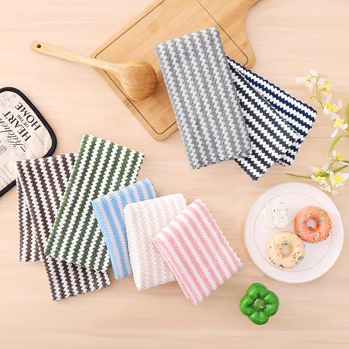 Homaxy Kitchen Towels, Ultra Soft and Absorbent Dish Towels, Reusable Fast