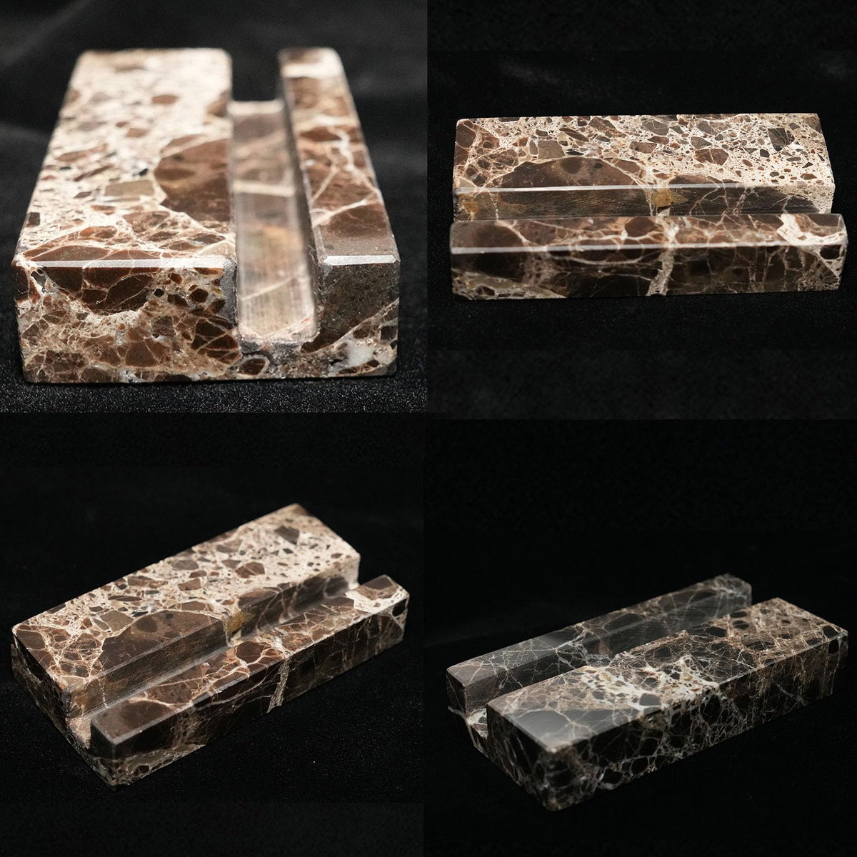 NAVISSORY Marble Business Card Holder for Desk, Brown Card Display Stand, 25 Cards Capacity (Pack of 1) (1)