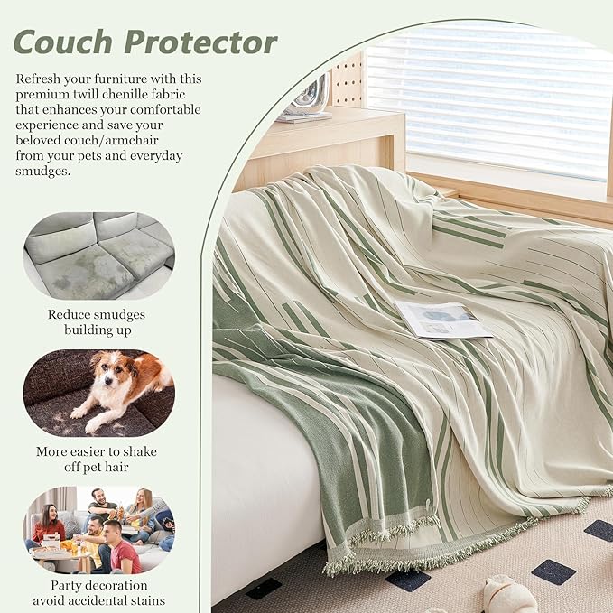 DREAMINGO Armchair Cover Washable Chenille Sofa Protector