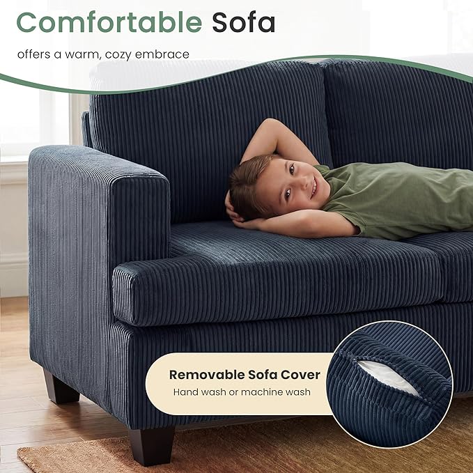 YOUDENOVA 2 Piece Set Comfy Sofa Couch, 3 Seater & Loveseat Sofa