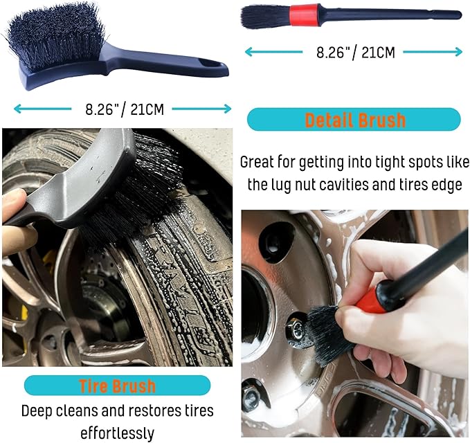 PRO Choice 4 Pack Long Handle Wheel Brush Kit