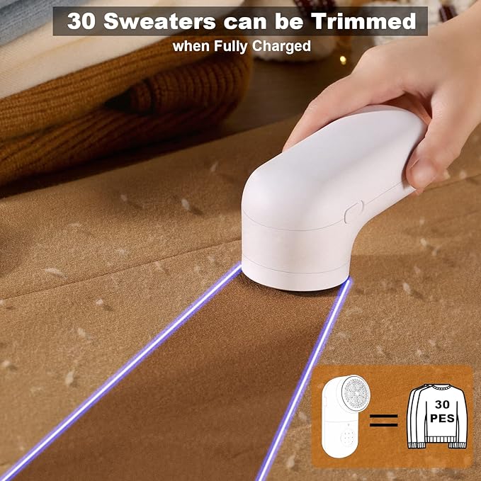 Fabric Shaver, Electric Lint Remover, 2.0 USB Rechargeable Fabric Defuzzer