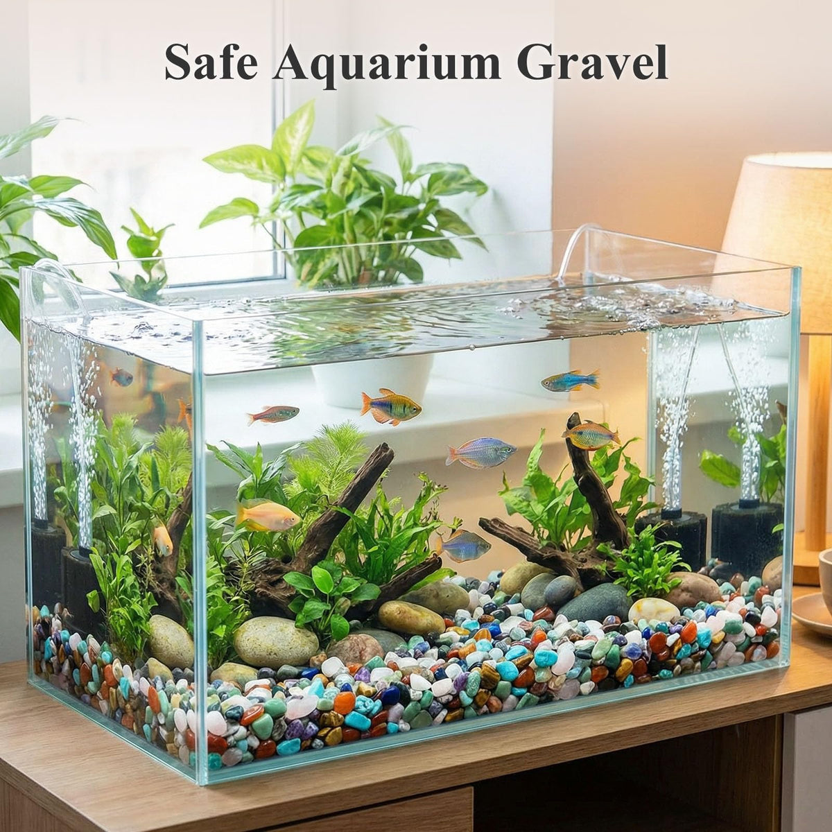 JOHOUSE Quartz Crystals, Crushed Chips Tumbled Polished Stone Beads Irregular Shaped Succulent Rocks for Plants Indoor Betta Fish Tank Gravel Vase Filler Crafts About 1lb(450g),10 Different Kinds