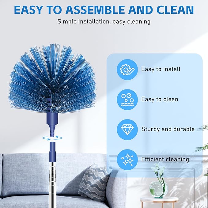 SetSail Cobweb Duster with Extension Pole, Retractable Dusters