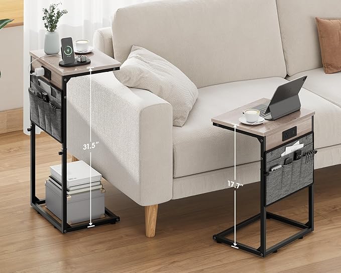 Vagusicc C-Shaped End Table Set of 2