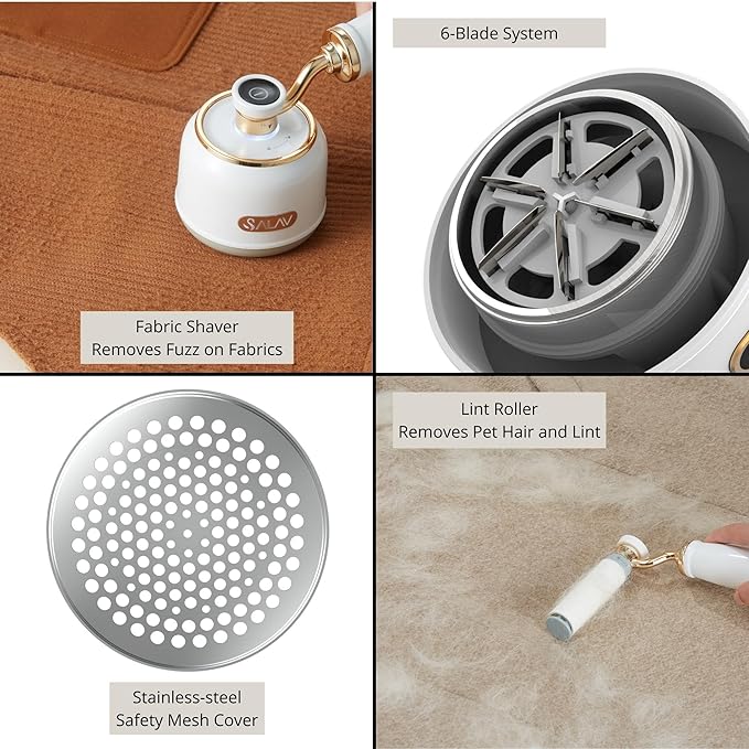 SALAV® Retro Edition Rechargeable Fabric Shaver and Lint Roller