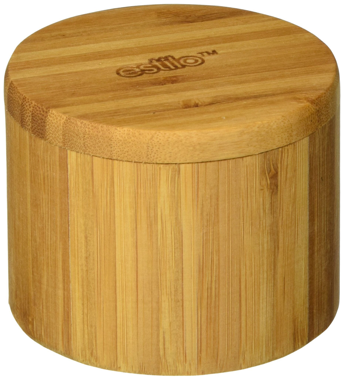 Estilo Premium Bamboo Salt and Pepper Bowls, Wooden Spice Containers with Magnetic Swivel Lids, Perfect for Salt, Spice, Sugar, Pepper Brown