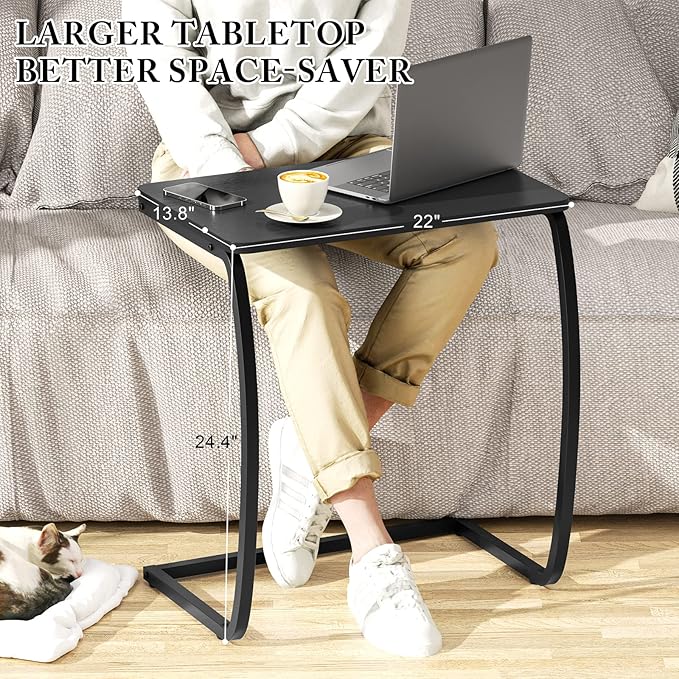 SRIWATANA Side Table, End Table, Vintage C-Shaped Couch Table