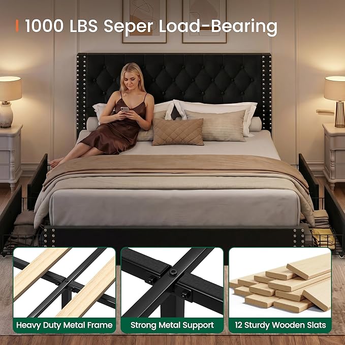 LARMACE King Size Bed Frame