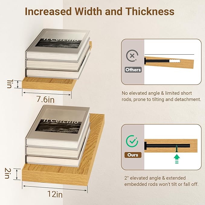 55 Inch Floating Shelves, 12 Inch Deep Floating Shelves