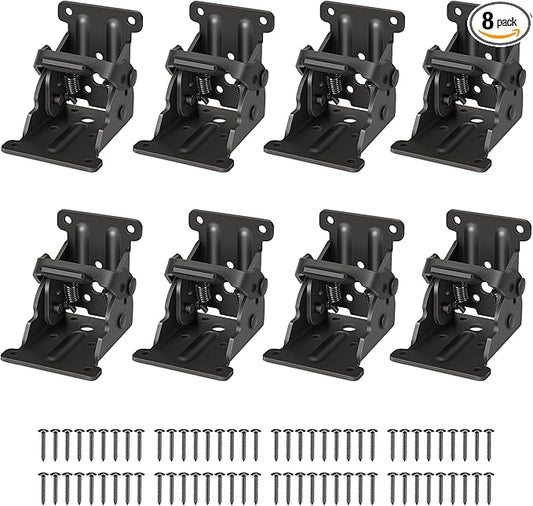 8 Pack Folding Brackets, Self-Lock Hinge