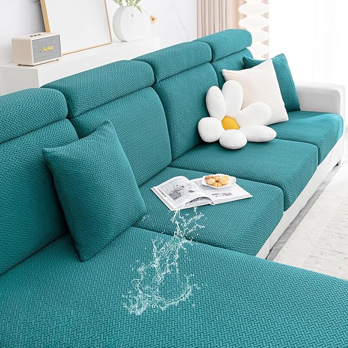 Smiry Waterproof Couch Cushion Covers, Stretch Jacquard Thick Sofa Cushion