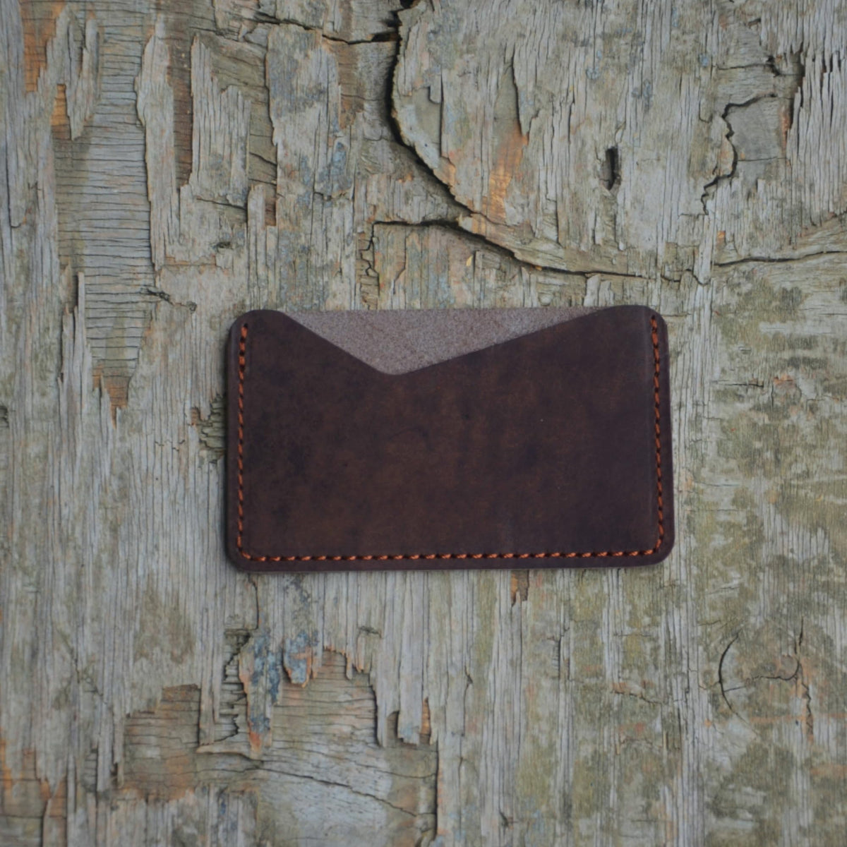 JJNUSA Handmade Leather Business Card Case Holder for Men & Women Minimalist Leather Wallet Card Holder Distressed Gifts (Coffee)
