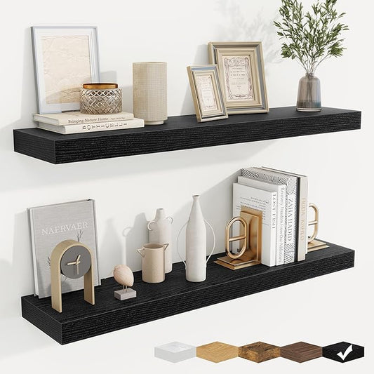 fuqing Floating Shelves for Wall, Wall Mounted Wood Floating Shelf