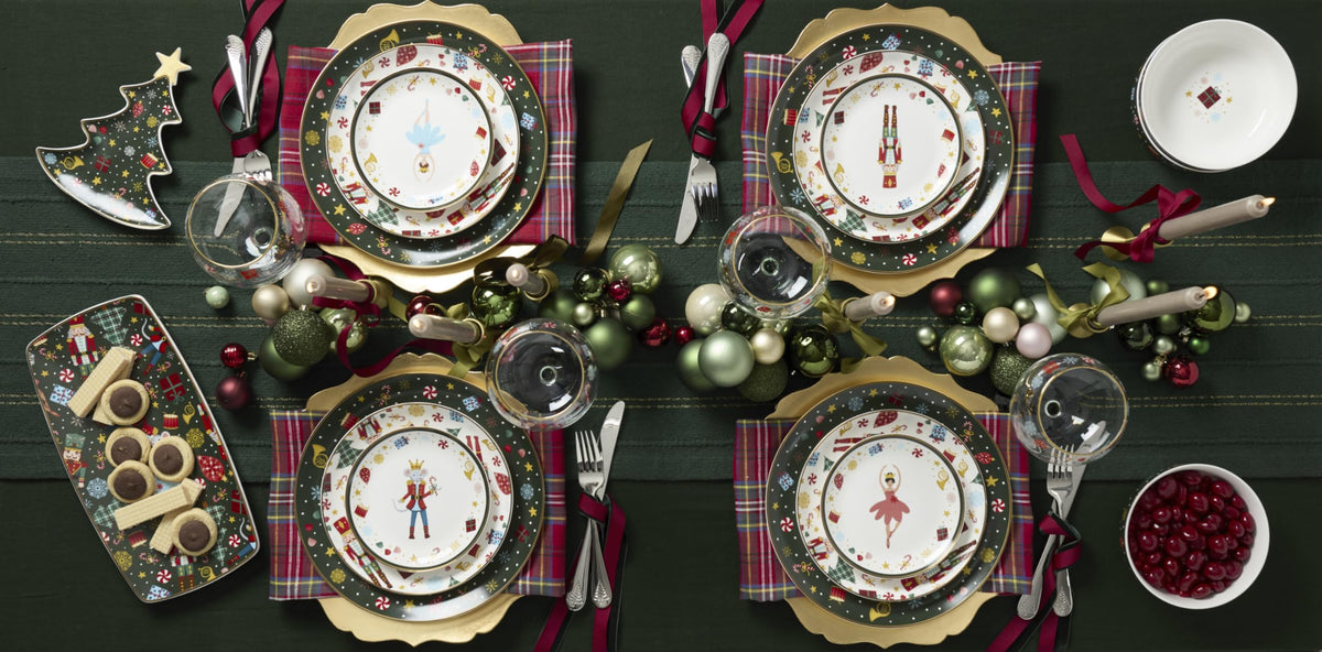 Lenox Serveware, Nutcracker Ballet Hors Doeuvres Tray, Food Tray, 13 x 6.75-Inch, Microwave Safe & Dishwasher Safe Porcelain, Christmas Serving Platter Tray, Christmas Table Centerpieces (1 Piece)